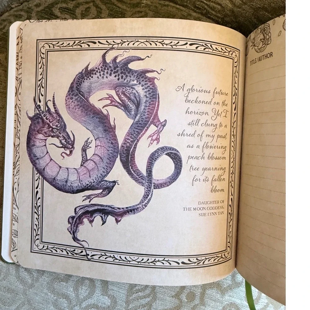 Illumicrate Mythical Creature Reading Journal Green Gold Dragon Fantasy Tracker